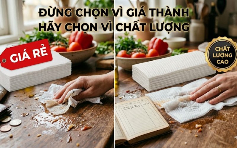 Không nên chỉ lựa chọn Khăn lau thực phẩm dựa trên giá thành
