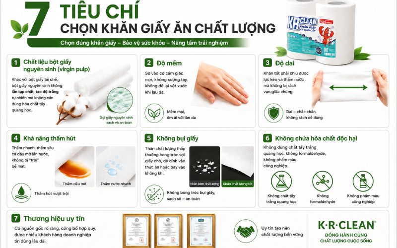 7 tiêu chí chọn khăn giấy ăn chất lượng