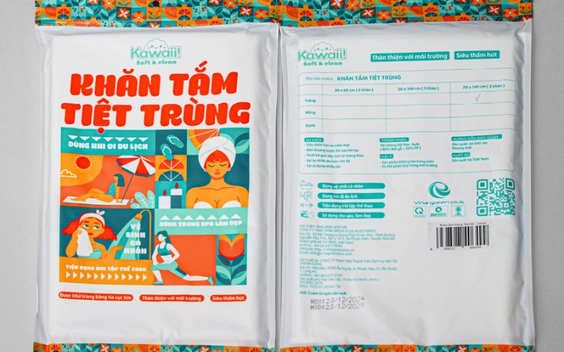 Khăn tắm tiệt trùng chất lượng cao không bị ủn khi lau ướt Kawaii