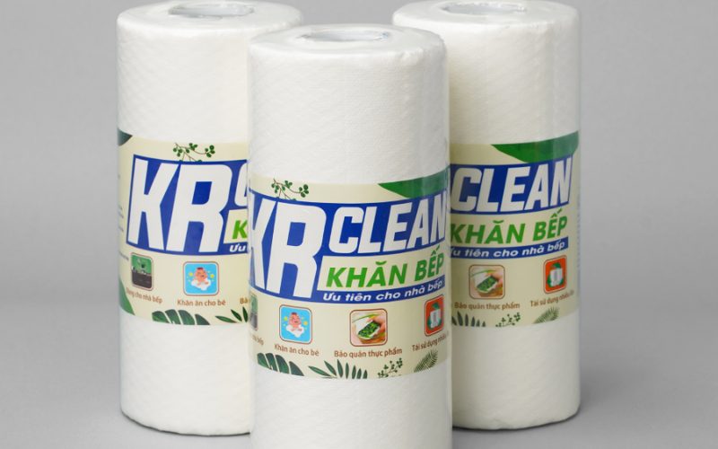 khăn lau bếp Krclean-trắng 100 tờ vải không dệt