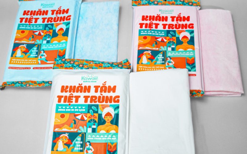 khăn tắm tiệt trùng dùng 1 lần, vải không dệt
