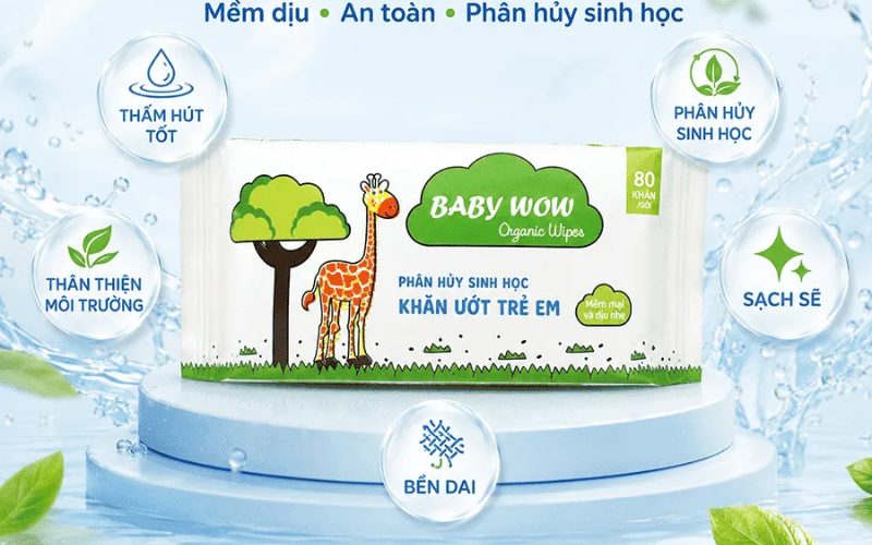 khăn ướt VinaGreen Plus an toàn cho gia đình có bé