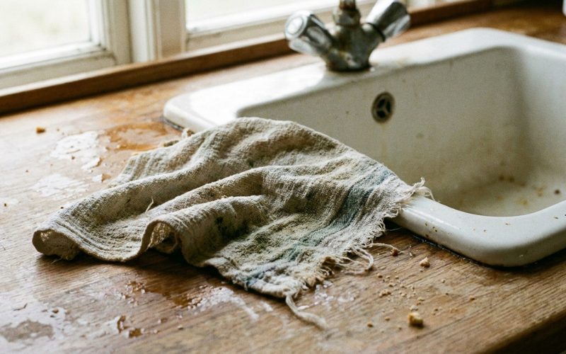 sai lầm khi dùng khăn lau bếp gây vi khuẩn