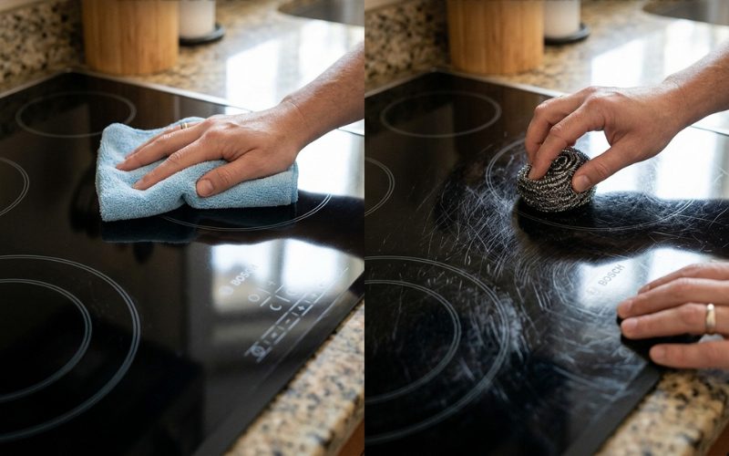 Cách chọn khăn lau bếp không gây xước mặt kính