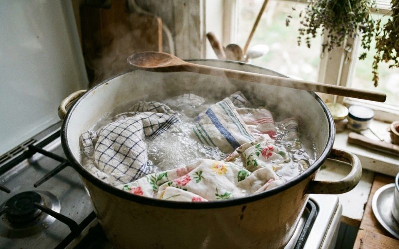 Có nên giặt khăn bếp bằng cách luộc
