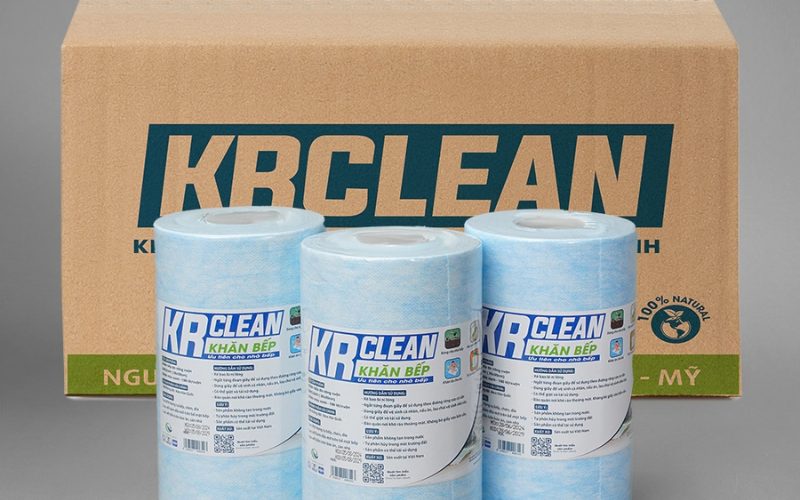 Khăn Lau Bếp KRCLEAN Xanh 200 Tờ