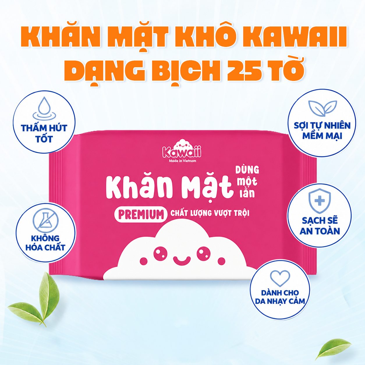Khăn khô dạng bịch Kawaii 1 Khăn khô dạng bịch Kawaii 1