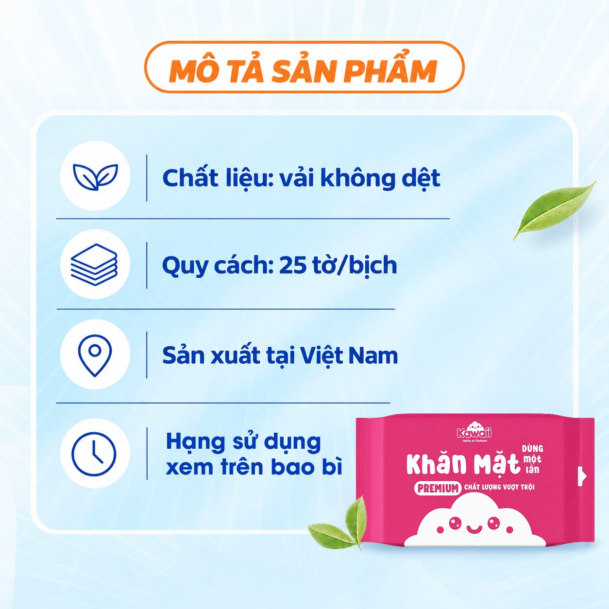 Khăn khô dạng bịch Kawaii 2 Khăn khô dạng bịch Kawaii 2