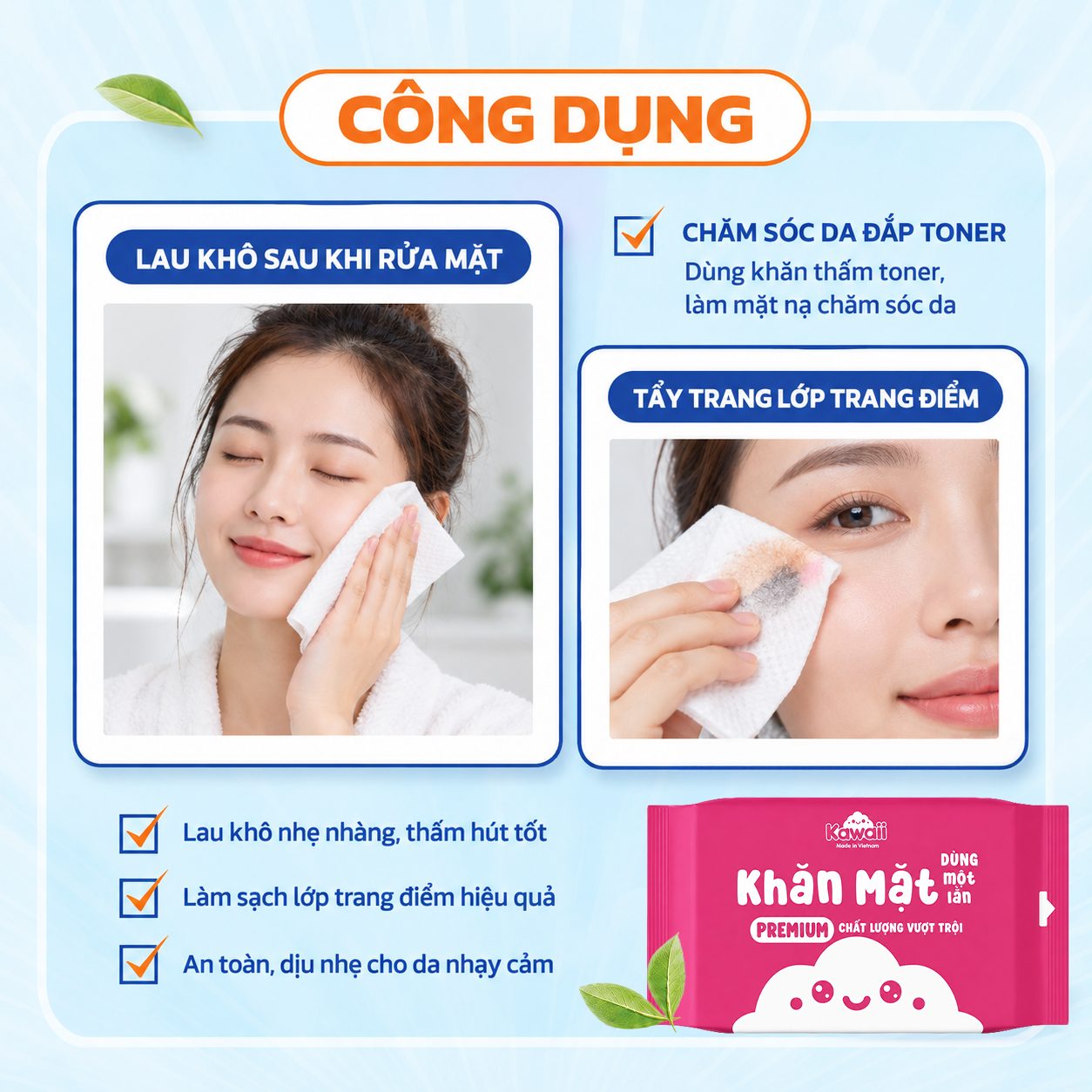 Khăn khô dạng bịch Kawaii 4 Khăn khô dạng bịch Kawaii 4