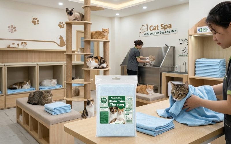 Khăn lau thú cưng an toàn cho spa thú cưng