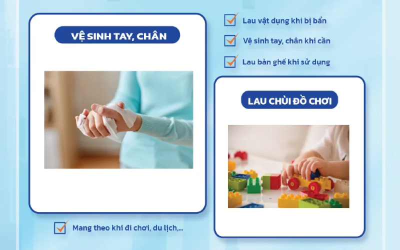 công dụng khăn giấy ướt kháng khuẩn