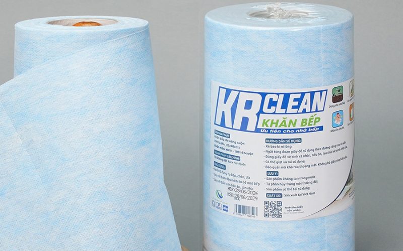 khăn cuộn lau bếp KR Clean vải không dệt
