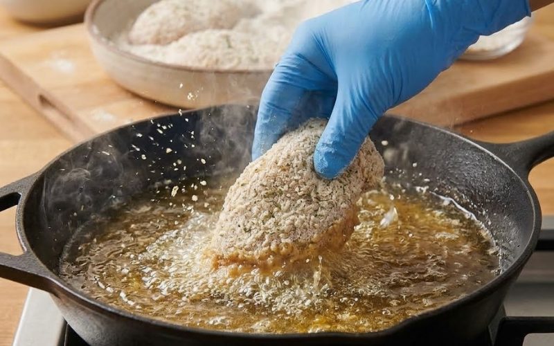 Căn Nhiệt Độ Dầu Chuẩn Xác Trước Khi Cho Gà Vào