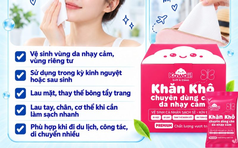 Công dụng khăn khô Kawaii cho da