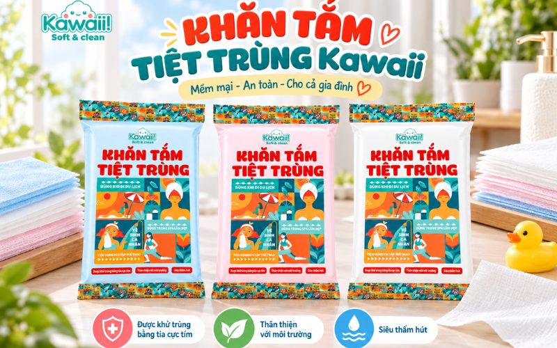 Học Nội Trú Nên Dùng Khăn Tắm Gì_ Lý Do Nên Chọn Khăn Tắm Tiệt Trùng Kawaii