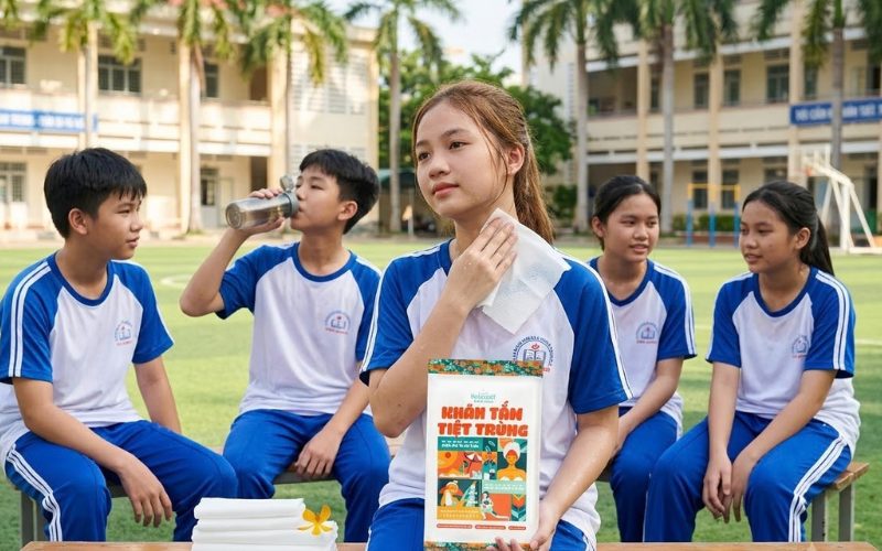 Khăn tắm dùng 1 lần an toàn cho học sinh