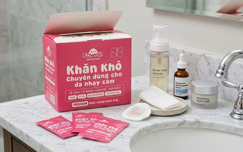 khăn khô Kawaii cho da nhạy cảm